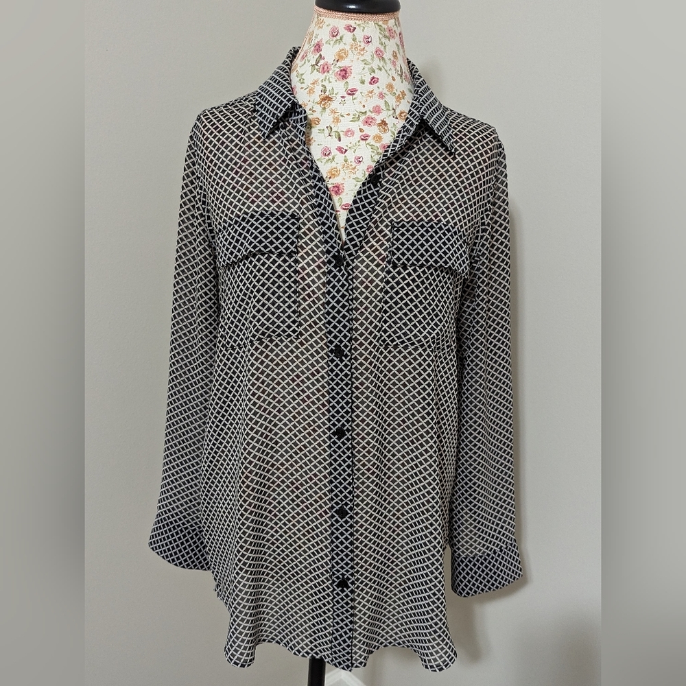 ANA semi-sheer woven blouse